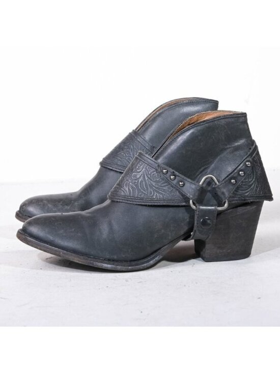Matisse Shoes - Matisse Danny Distressed Leather Western Shootie Hand Tooled Harness Women's 7